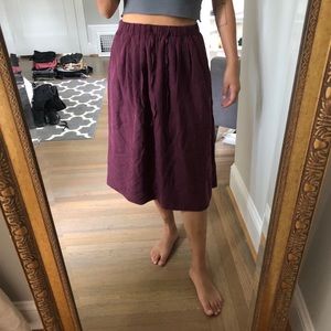 burgundy midi skirt